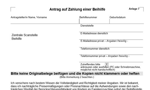 Beihilfe beantragen – Wir achten auf Ihre Beihilfe Details.